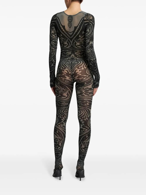ETRO x Wolford paisley tattoo-pattern bodysuit - Black - zdjęcie produktu nr 2