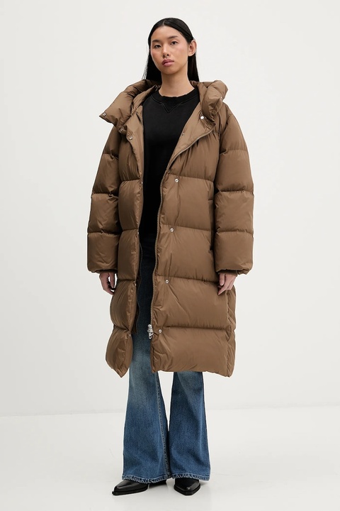 Tommy Hilfiger kurtka puchowa kolor brązowy zimowa WW0WW47745 - zdjęcie produktu nr 1