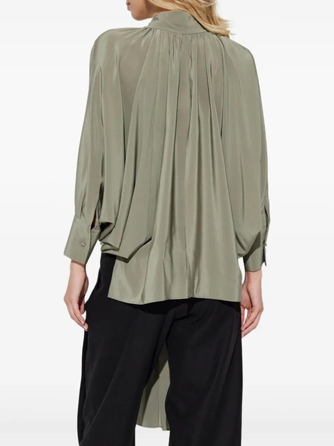 Max Mara pleated tie-neck blouse - Green - zdjęcie produktu nr 2