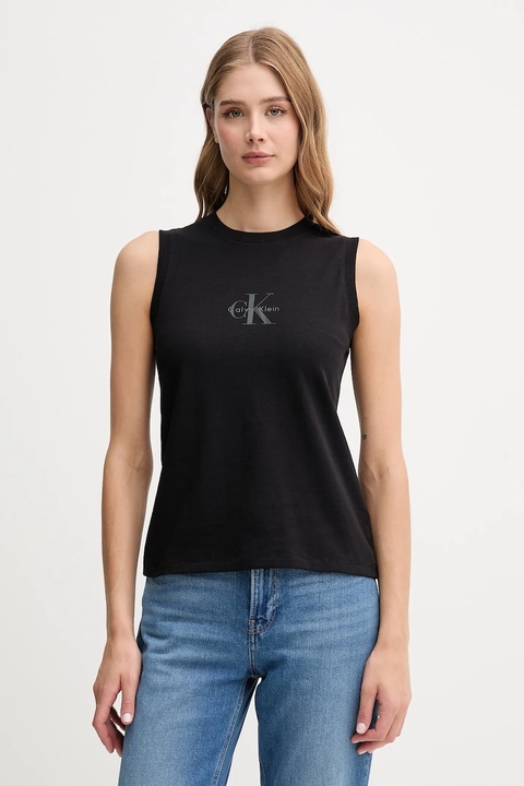 Calvin Klein Jeans top bawełniany kolor czarny LV047C852G - zdjęcie produktu nr 1
