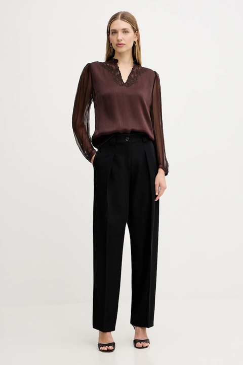 Twinset bluzka damska kolor brązowy gładka 252TT2243 - zdjęcie produktu nr 2