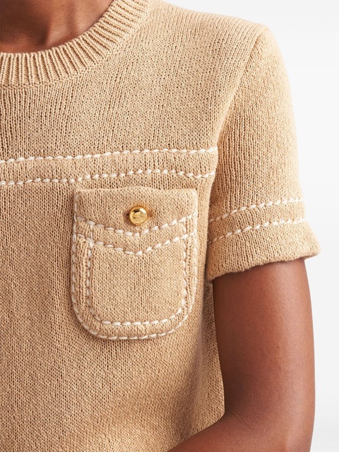 Prada knitted cotton mini dress - Neutrals - zdjęcie produktu nr 2