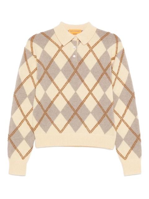 Guest In Residence argyle polo knit - Neutrals - zdjęcie produktu nr 1