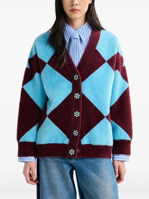 Essentiel Antwerp diamond-pattern cardigan - Blue - zdjęcie produktu nr 2