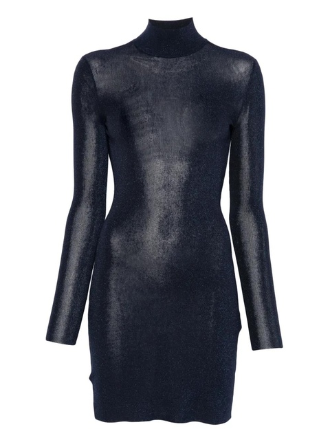 Self-Portrait high-neck glitter mini dress - Blue - zdjęcie produktu nr 1