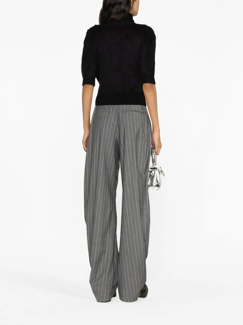 Balmain crystal-embellished buttons wrap knitted top - Black - zdjęcie produktu nr 2