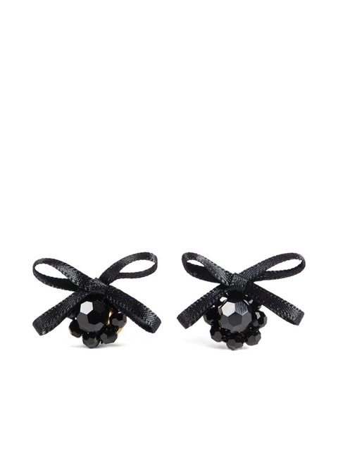 Simone Rocha Petite Bow Daisy stud earrings - Black - zdjęcie produktu nr 1
