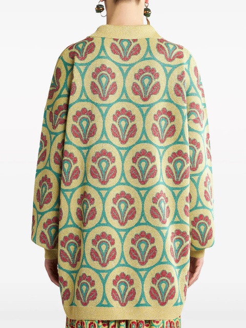 ETRO floral-jacquard polo jumper - Yellow - zdjęcie produktu nr 2