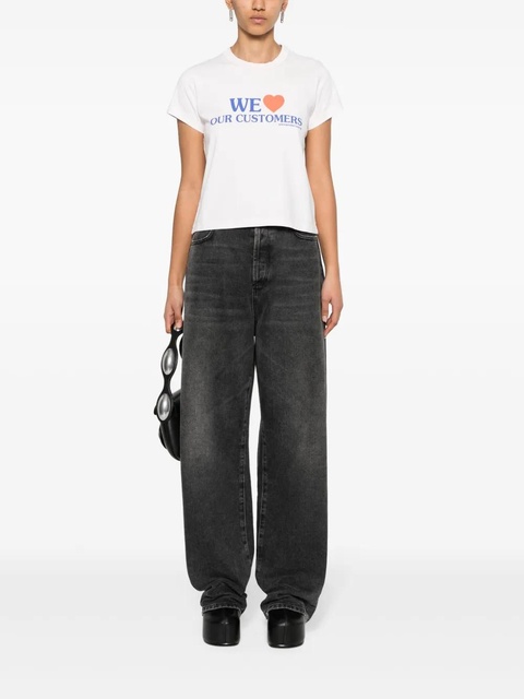 Alexander Wang slogan-print cropped T-shirt - Pink - zdjęcie produktu nr 2