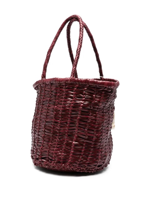 DRAGON DIFFUSION braided leather bucket bag - Red - zdjęcie produktu nr 2