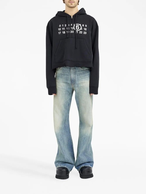 MM6 Maison Margiela numbers-motif zip-up hoodie - Black - zdjęcie produktu nr 1