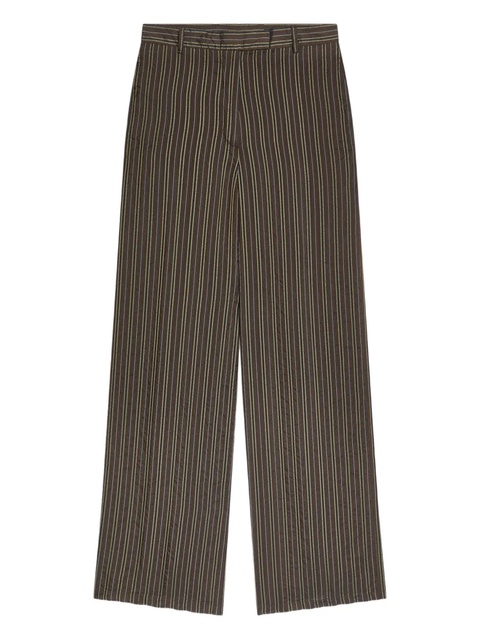 DRIES VAN NOTEN striped trousers - Brown - zdjęcie produktu nr 1