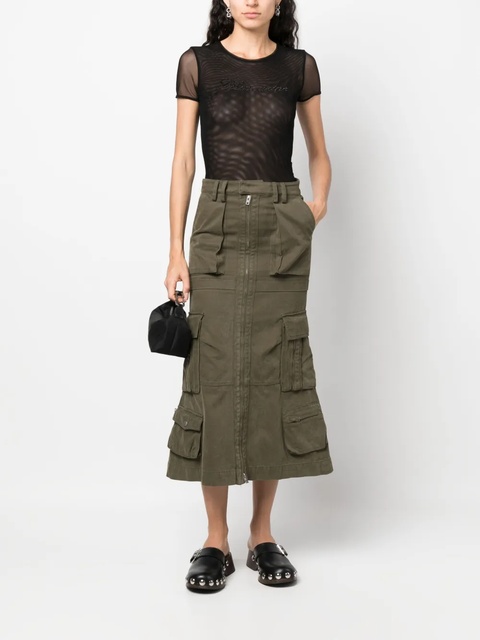 Blumarine logo-embellished mesh T-shirt - Black - zdjęcie produktu nr 1