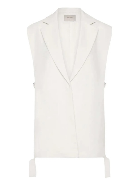 St. Agni lapel-detail sleeveless vest - White - zdjęcie produktu nr 1