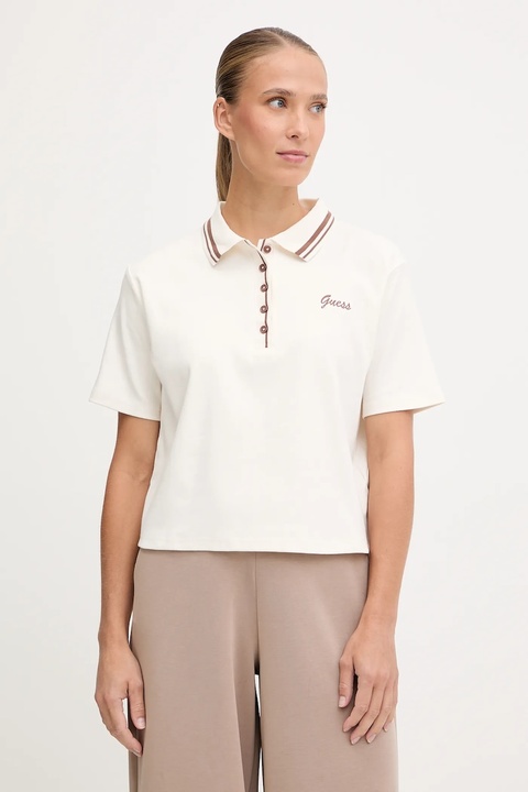 Guess polo FABIA damski kolor beżowy V5BP00 K1891 - zdjęcie produktu nr 1