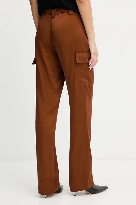 Morgan spodnie damskie kolor brązowy szerokie high waist PVIRA.F - zdjęcie produktu nr 2