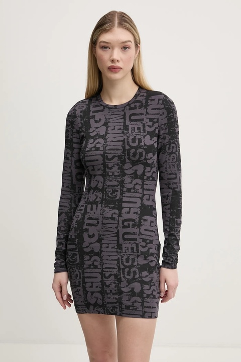 Guess Originals sukienka kolor czarny mini dopasowana W5RK78 K1D80 - zdjęcie produktu nr 2