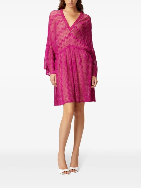 Missoni zigzag-woven mini dress - Purple - zdjęcie produktu nr 2