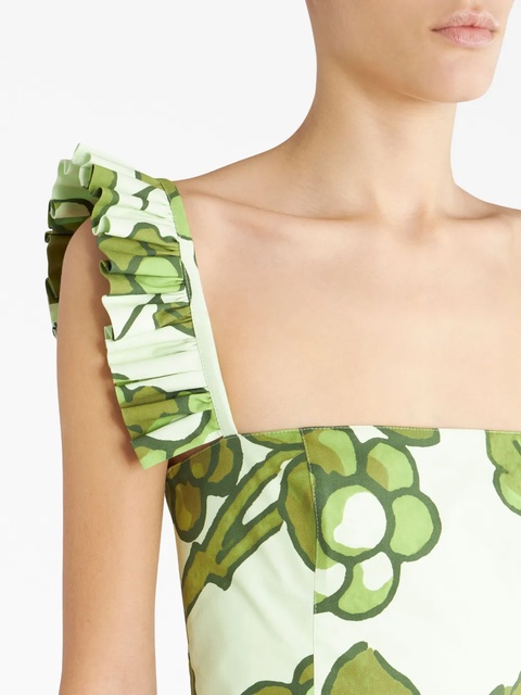 ETRO ruffled graphic-print dress - Green - zdjęcie produktu nr 2