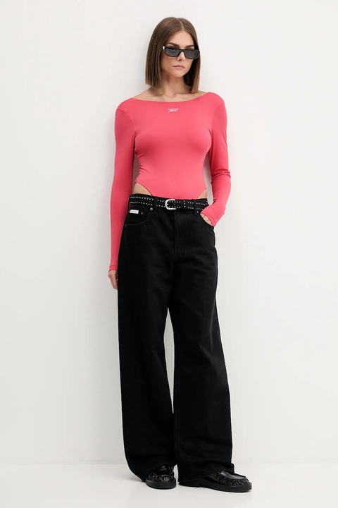 Tommy Jeans body kolor różowy DW0DW21574 - zdjęcie produktu nr 2