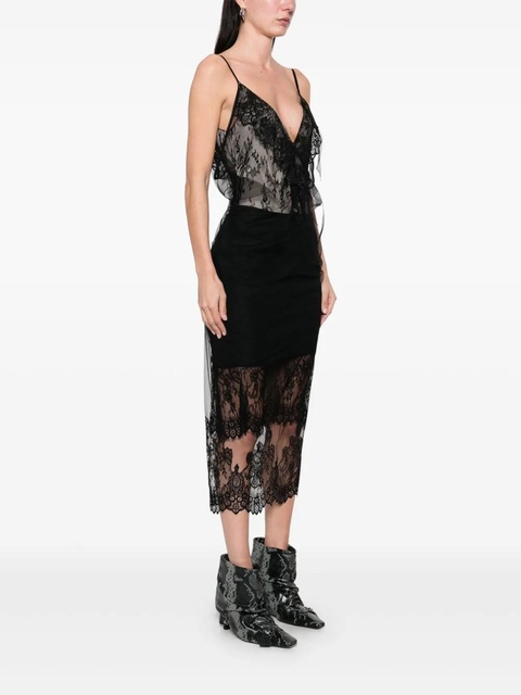 The Attico tulle-overlay midi dress - Black - zdjęcie produktu nr 2