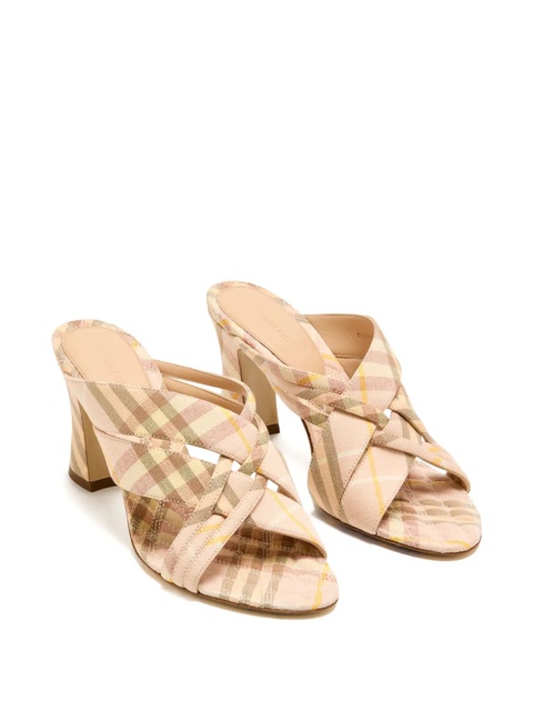 Burberry 75mm cross-strap check-pattern mules - Neutrals - zdjęcie produktu nr 2