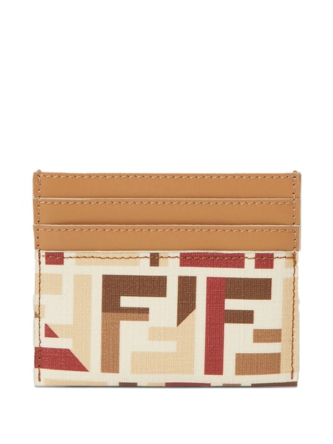 FENDI FF-pattern leather card holder - Brown - zdjęcie produktu nr 1