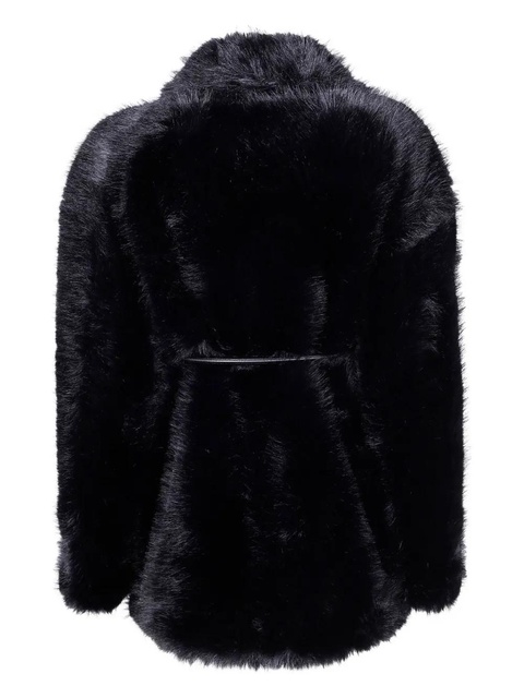 Sportmax faux-fur knotted-belt coat - Black - zdjęcie produktu nr 1