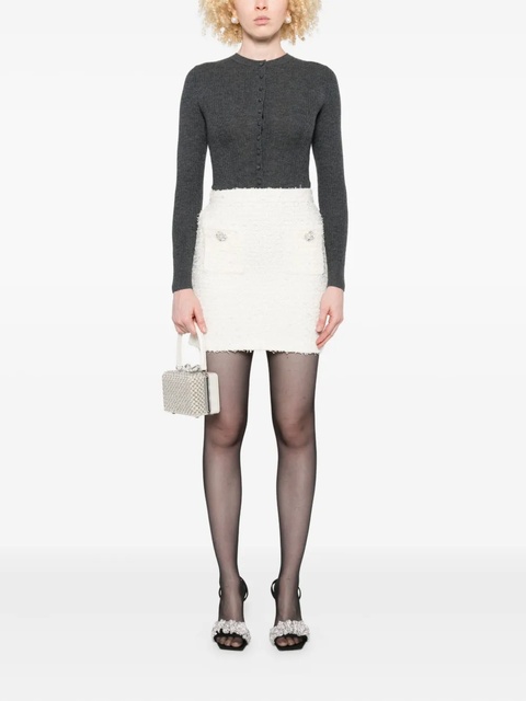 Self-Portrait embellished tweed skirt - Neutrals - zdjęcie produktu nr 2