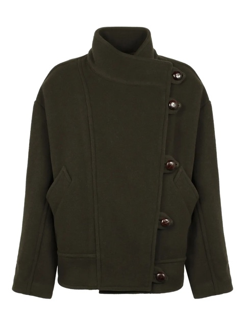 ISABEL MARANT high-neck button-fastening jacket - Green - zdjęcie produktu nr 1