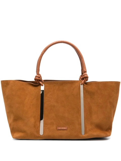 Aquazzura Muse knotted-handle suede tote bag - Brown - zdjęcie produktu nr 1