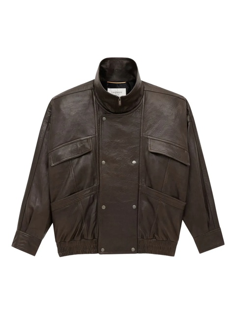 Saint Laurent lambskin bomber jacket - Brown - zdjęcie produktu nr 1
