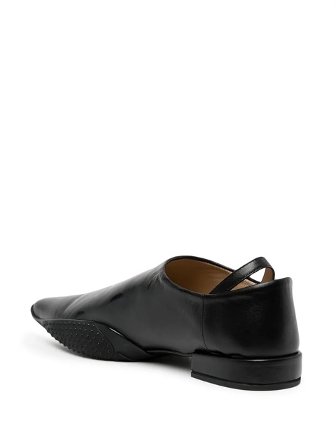 Marine Serre pointed-toe leather mules - Black - zdjęcie produktu nr 1