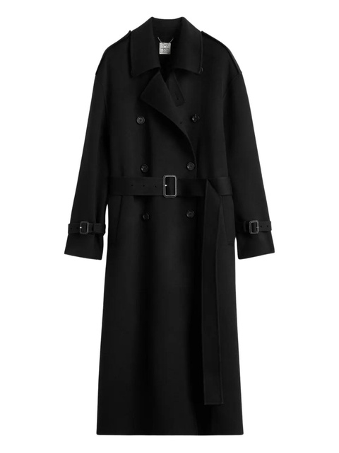TOTEME belted double-breasted wool coat - Black - zdjęcie produktu nr 1