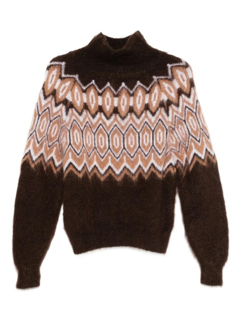 Maje geometric-pattern sweater - Brown - zdjęcie produktu nr 1