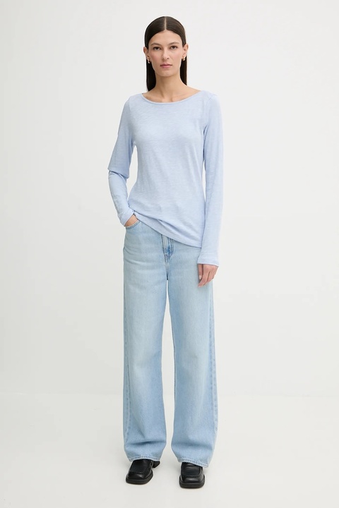 Marc O'Polo longsleeve bawełniany kolor niebieski 600226152199 - zdjęcie produktu nr 2