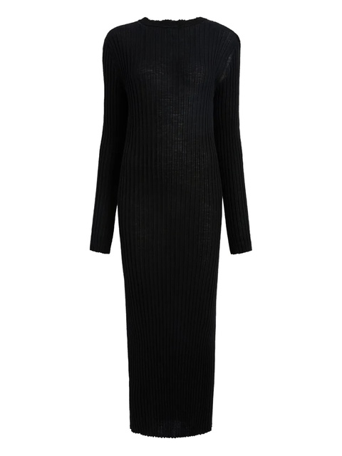 KHAITE ribbed open-back midi dress - Black - zdjęcie produktu nr 2