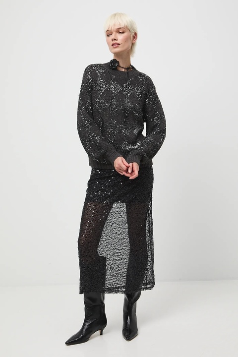 Medicine sweter z domieszką wełny damski kolor szary ciepły - zdjęcie produktu nr 2