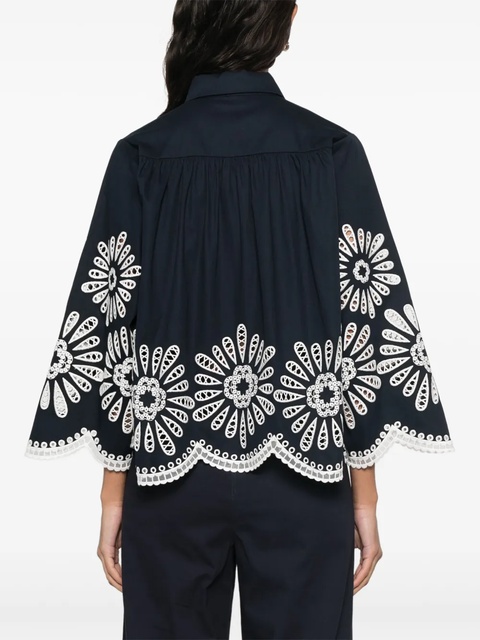 Maje broderie anglaise-detail shirt - Blue - zdjęcie produktu nr 2