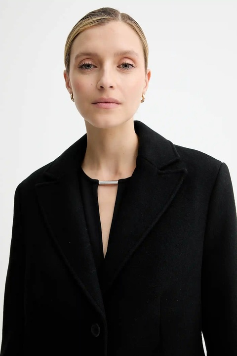 Calvin Klein płaszcz z wełną kolor czarny LV044D558G - zdjęcie produktu nr 2