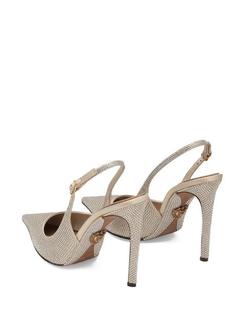 Dolce & Gabbana 105mm Devotion rhinestone-embellished slingback pumps - Neutrals - zdjęcie produktu nr 2