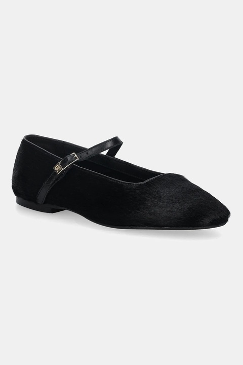 Tommy Hilfiger baleriny skórzane PONY HAIR MARYJANE kolor czarny FW0FW09154 - zdjęcie produktu nr 1