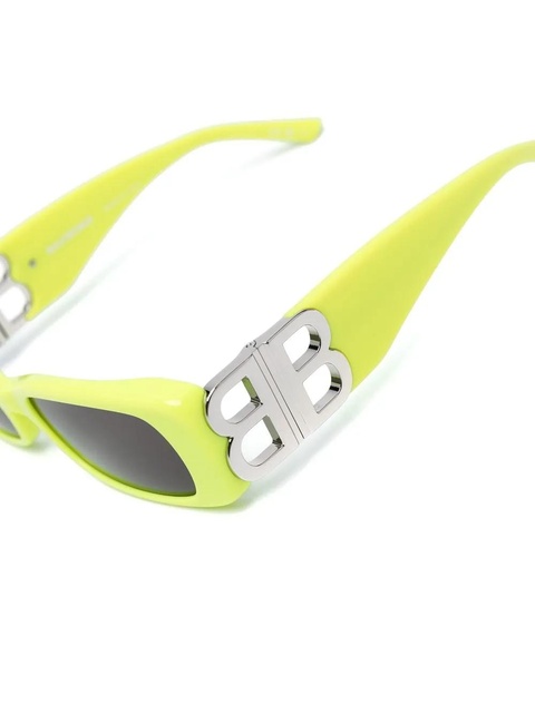 Balenciaga Eyewear logo-plaque rectangle-frame sunglasses - Yellow - zdjęcie produktu nr 2