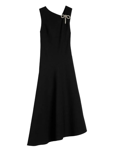 Jil Sander jewel bow asymmetrical hem dress - Black - zdjęcie produktu nr 1