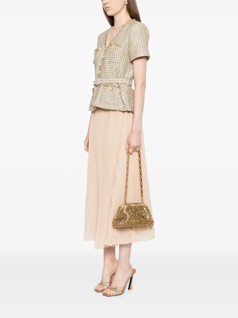 Self-Portrait crystal embellishment clutch bag - Gold - zdjęcie produktu nr 2