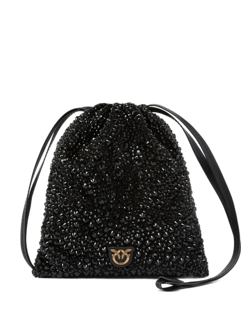 PINKO crystal-embellished drawstring clutch - Black - zdjęcie produktu nr 1