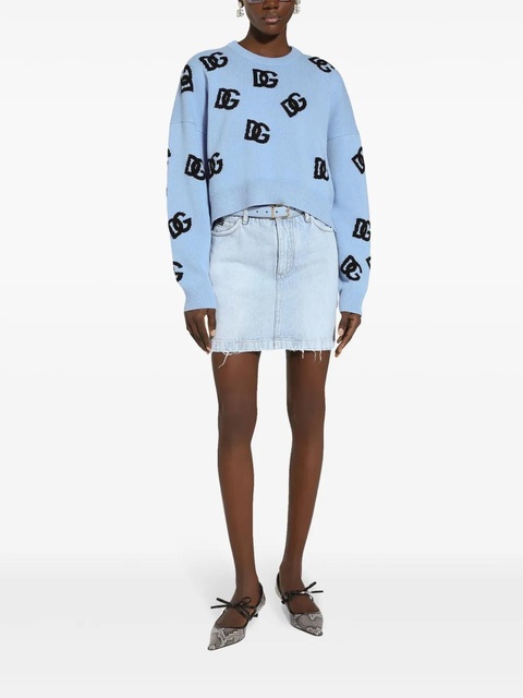 Dolce & Gabbana logo embroidered sweater - Blue - zdjęcie produktu nr 2