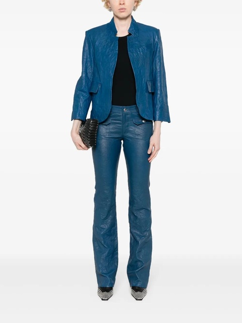 Zadig&Voltaire Hippie crinkled leather flared trousers - Blue - zdjęcie produktu nr 2