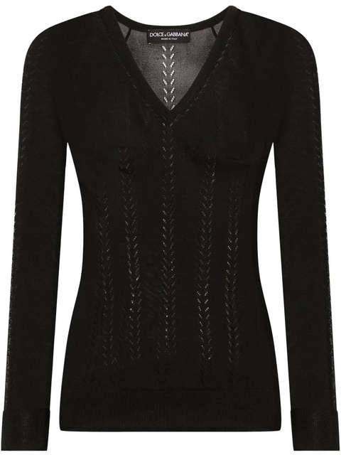 Dolce & Gabbana openwork-areas sweater - Black - zdjęcie produktu nr 1