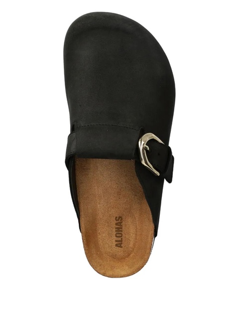 ALOHAS buckle-fastening leather slides - Black - zdjęcie produktu nr 1